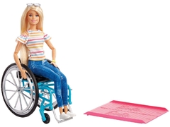 Barbie Fashionista 132 - Loira com cadeira de rodas