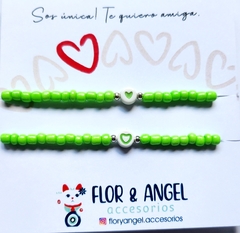 PULSERA AMISTAD CORAZON - Flor&Angel