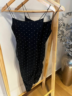Vestido microtul doble con strass LEILA - comprar online
