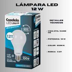 Lámpara Led 12w Equivale A 100w Candela Luz Fría Rosca E27