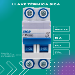 Llave Térmica Sica - Bipolar 15a - 3KVa