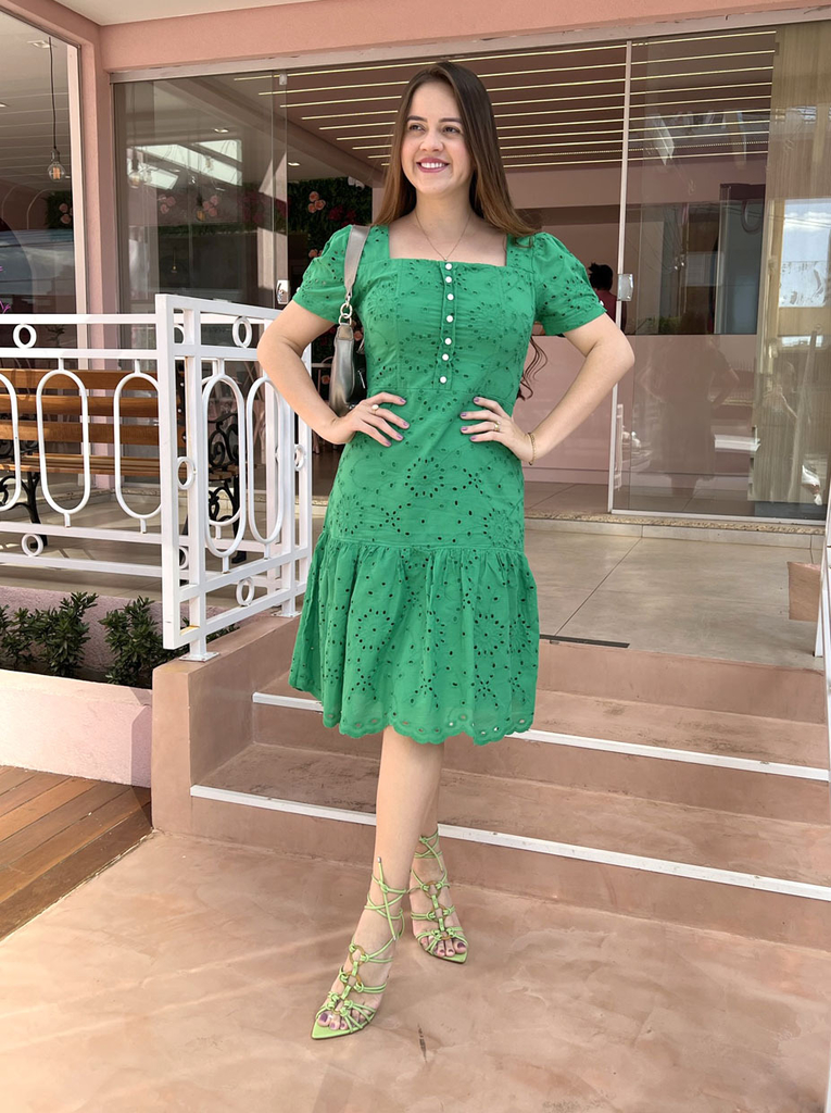 Vestido verde bandeira store midi