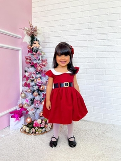 Vestido Vermelho Mamãe Noel Natal - Laura Chic Baby