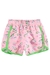 Shorts de tactel de gato rosa