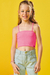 Cropped canelado rosa neon