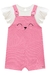 Jardineira gatinho rosa com body - comprar online