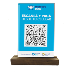 Taco Base Madera Con Ranura (para Carteles Qr O Wifi Menu) - Pizarras Deco