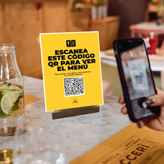 Taco Base Madera Con Ranura (para Carteles Qr O Wifi Menu) - tienda online