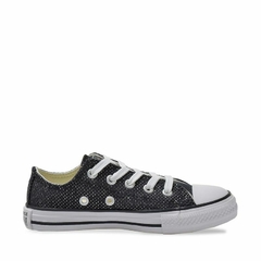 CK09740001 Tênis Converse Kids Chuck Taylor All Star Ox Matte Craft Preto Prata Puro