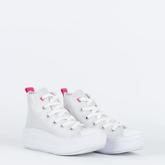 CK11240002 Tênis Converse Kids Chuck Taylor All Star Move Hi Be Dazzling Prata Puro Fucsia - comprar online