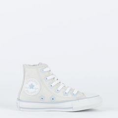 CK11530001 Tênis Converse Kids Chuck Taylor All Star Side Zip Hi Be Dazzling Neutro Azul Claro