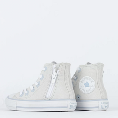 CK11530001 Tênis Converse Kids Chuck Taylor All Star Side Zip Hi Be Dazzling Neutro Azul Claro na internet