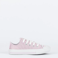 CK11270001 Tênis Converse Kids Chuck Taylor All Star Ox Be Dazzling Metal Rosa