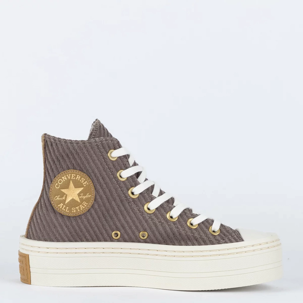 CT26540002 Tênis Converse Chuck Taylor All Star Modern Lift Hi Play On Fashion Pardo Marrom Claro