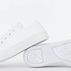 CT08260001 Tênis Converse Chuck Taylor All Star Monochrome Leather Ox Branco Branco na internet