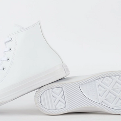 CT08250001 Tênis Converse Chuck Taylor All Star Monochrome Leather Hi Branco Branco na internet