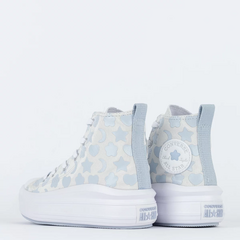 CK11520001 Tênis Converse Kids Chuck Taylor All Star Move Hi Be Dazzling Neutro Azul Claro na internet