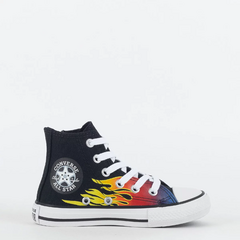 CK10690001 Tênis Converse Kids Chuck Taylor All Star Hi Cars Preto