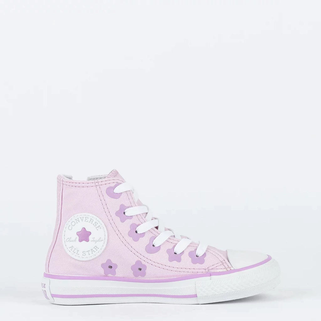 CK11530002 Tênis Converse Kids Chuck Taylor All Star Side Zip Hi Be Dazzling Lilas Claro Uva