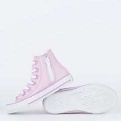 CK11530002 Tênis Converse Kids Chuck Taylor All Star Side Zip Hi Be Dazzling Lilas Claro Uva - Saffira Vest-All Star - Converse 