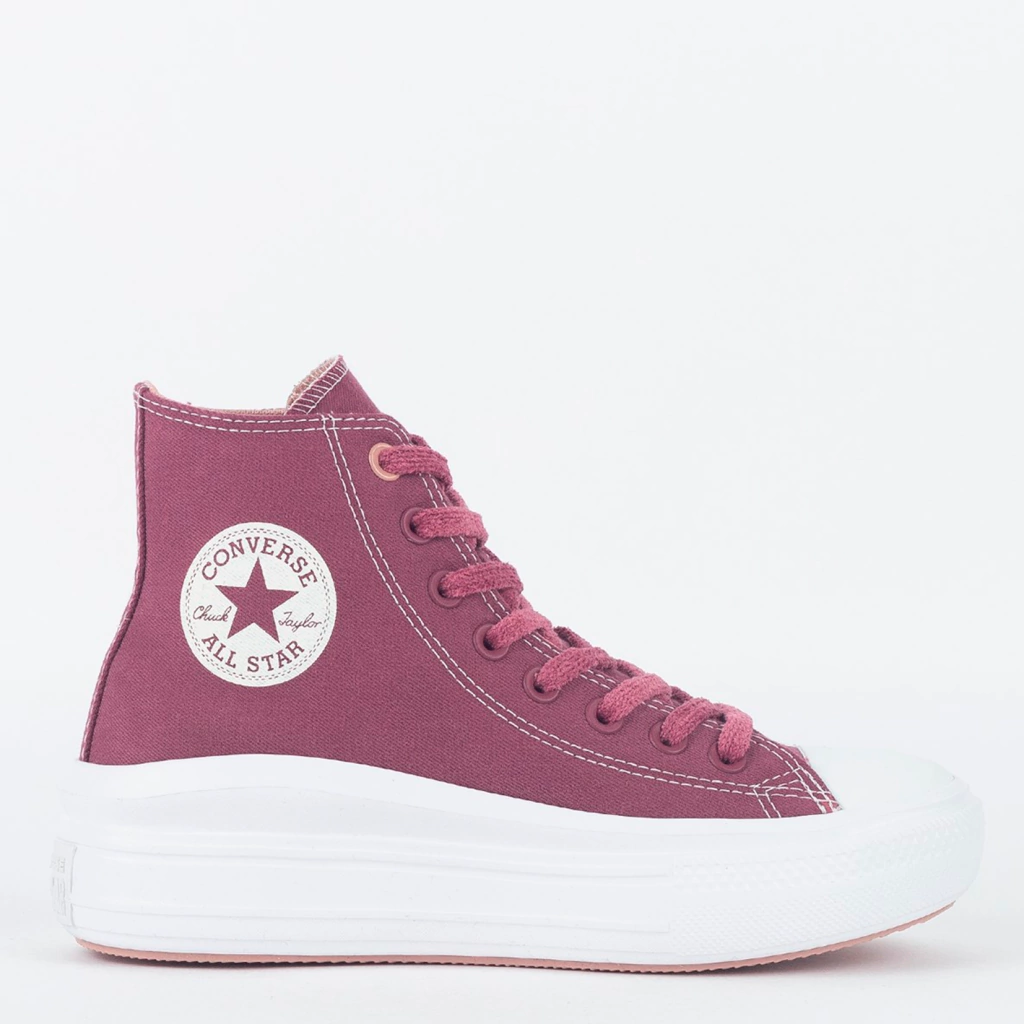 CT23840002 Tênis Converse Chuck Taylor All Star Move Hi Workwear Textures Cereja