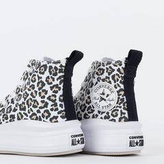 CK11090001 Tênis Converse Kids Chuck Taylor All Star Move Hi Leopard Love Branco Amendoa na internet