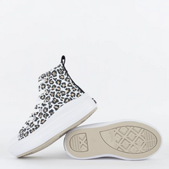 CK11090001 Tênis Converse Kids Chuck Taylor All Star Move Hi Leopard Love Branco Amendoa - Saffira Vest-All Star - Converse 