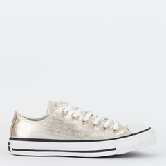 CT26110001 Tênis Converse Chuck Taylor All Star Ox Sparkle Party Ouro Branco