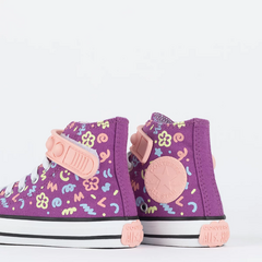 CK11600001 Tênis Converse Kids Chuck Taylor All Star Hi Bubble Strap Polka Doodle Suco De Uva na internet