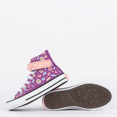 CK11600001 Tênis Converse Kids Chuck Taylor All Star Hi Bubble Strap Polka Doodle Suco De Uva - Saffira Vest-All Star - Converse 