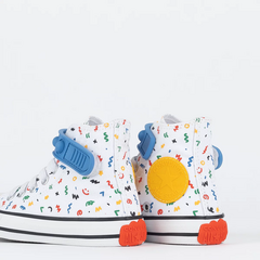 CK11580001 Tênis Converse Kids Chuck Taylor All Star Hi Bubble Strap Polka Doodle Branco Vermelho Forte na internet