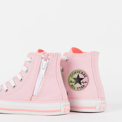 Ck10070005 Tênis Converse Kids Chuck Taylor All Star Hi Seasonal Plus Rosa Chiclete - comprar online