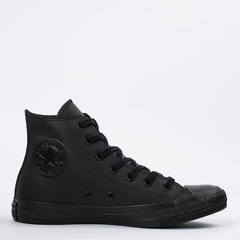 CT08250002 Tênis Converse Chuck Taylor All Star Monochrome Leather Hi Preto Preto