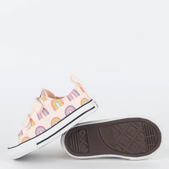 CK10970001 Tênis Converse Kids Chuck Taylor All Star 2V OX Rainbows Rosa Pink Branco na internet