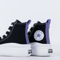 Ck10200001 Tênis Converse Kids Chuck Taylor All Star Move Hi Preto Lua Roxa na internet