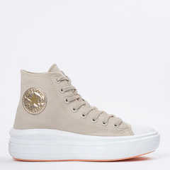 CT16220001 Tênis Converse Chuck Taylor All Star Move Hi Authentic Glam Bege Claro Ouro Claro