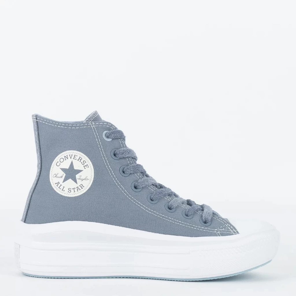 CT23840001 Tênis Converse Chuck Taylor All Star Move Hi Workwear Textures Cinza Lunar