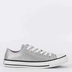 Tênis Converse Chuck Taylor All Star Ox Glam Prata Lavanda CT24940001