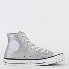 CT24930001 Tênis Converse Chuck Taylor All Star Hi Glam Prata Lavanda