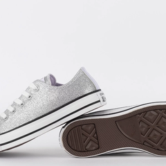 Tênis Converse Chuck Taylor All Star Ox Glam Prata Lavanda CT24940001 na internet