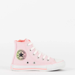 Ck10070005 Tênis Converse Kids Chuck Taylor All Star Hi Seasonal Plus Rosa Chiclete