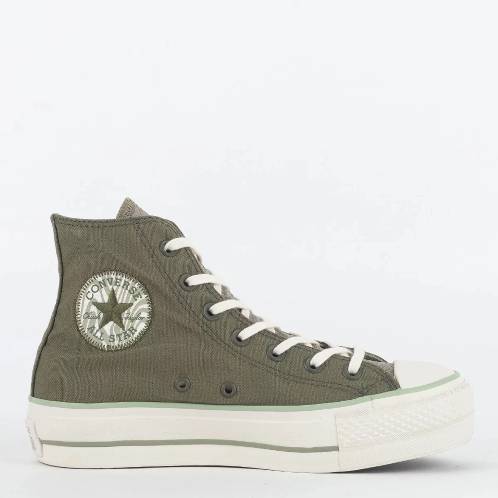 CT24580002 Tênis Converse Chuck Taylor All Star Lift Hi Festival + Marble Verde Musgo