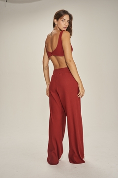 Calça Anticool Canelada Pantalona Vermelho - comprar online
