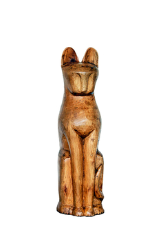 Escultura-decorativa-gato-em-madeira-tronco-unico