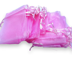 Pack de 50 Bolsas de Organza Rosa (7x9 cm)