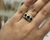 AG254 Negro y Blanco Anillo Plata y Oro - comprar online