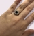 AG253 CH N Anillo Plata y Oro Redondo Negro