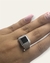 7.4 gr Anillo Premium Cuadrado Negro Plata Italiana en internet