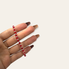 SWA Pulsera Piedras Roja Plata Italiana - comprar online