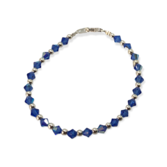 SWA Pulsera Piedras Azules Plata Italiana